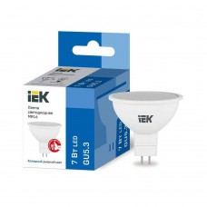 Лампа светодиодная IEK GU5.3 7W 6500K матовая LLE-MR16-7-230-65-GU5