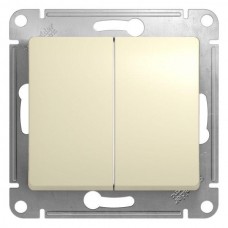 Переключатель двухклавишный проходной Schneider Electric Glossa 10A 250V бежевый GSL000265