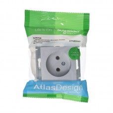 Розетка 2К Schneider Electric AtlasDesign 16A 250V алюминий ATN000341