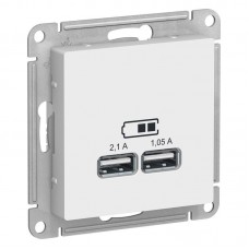 Розетка 2хUSB Schneider Electric AtlasDesign Type A+A белая ATN000133