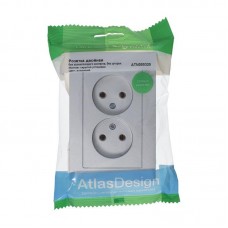 Розетка двойная 2К Schneider Electric AtlasDesign 16A 250V алюминий ATN000320