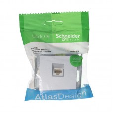 Розетка компьютерная RJ45 Schneider Electric AtlasDesign 5e кат UTP алюминий ATN000383