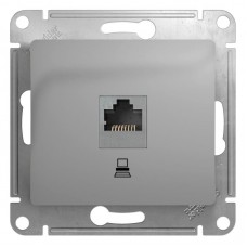 Розетка компьютерная RJ45 Schneider Electric Glossa 5e кат UTP алюминий GSL000381K