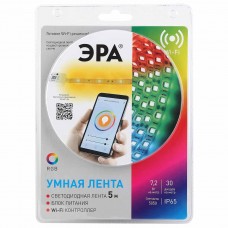 Светодиодная влагозащищенная лента ЭРА 7,2W/m 30LED/m 5050SMD RGB 5M 5050-30-RGB-IP65-Wifi-5m (12V) Б0043446