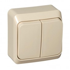 Выключатель двухклавишный Schneider Electric Этюд 10A 250V кремовый BA10-002K