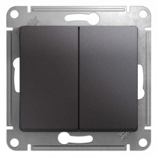 Выключатель двухклавишный Schneider Electric Glossa 10A 250V графит GSL001351