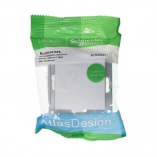 Выключатель одноклавишный Schneider Electric AtlasDesign 10A 250V алюминий ATN000311