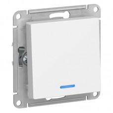 Выключатель одноклавишный Schneider Electric AtlasDesign 10A 250V с подсветкой белый ATN000113
