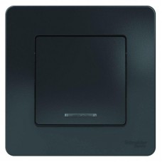 Выключатель одноклавишный Schneider Electric Blanca 10A 250V с подсветкой антрацит BLNVS010116