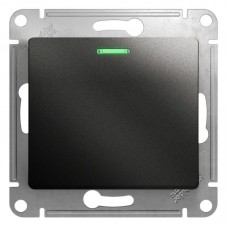 Выключатель одноклавишный Schneider Electric Glossa 10A 250V с подсветкой антрацит GSL000713