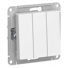 Выключатель трехклавишный Schneider Electric AtlasDesign 10A 250V белый ATN000131