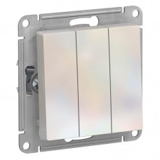 Выключатель трехклавишный Schneider Electric AtlasDesign 10A 250V жемчужный ATN000431