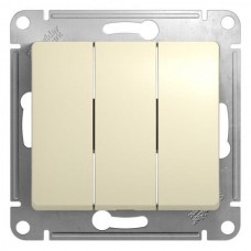 Выключатель трехклавишный Schneider Electric Glossa 10A 250V бежевый GSL000231